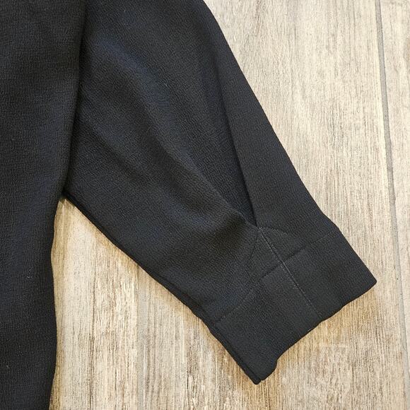 Angelo Tarlazzi Paris Dress Size 10 Collared 3/4 Pleated Sleeves Pockets Shift - Picture 10 of 13